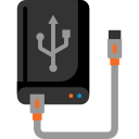 Portable USB external hard drive data recovery icon